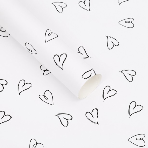 Papel coreano corazón blanco