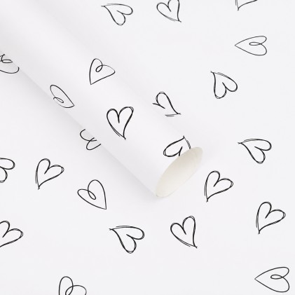 Papel coreano corazón blanco