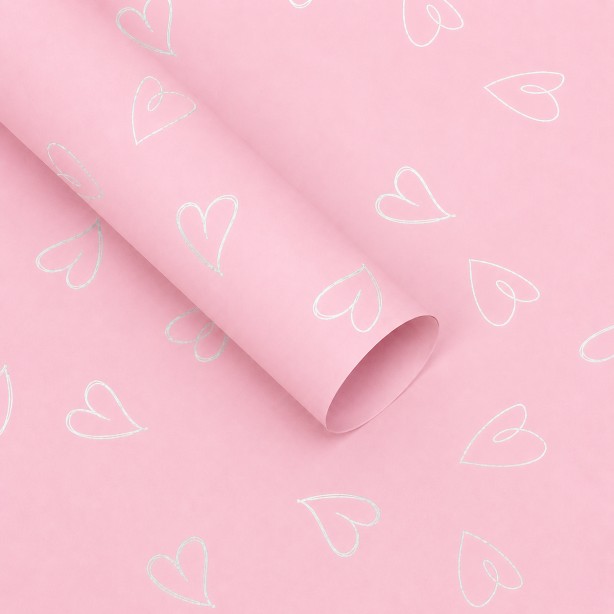 Papel coreano corazón rosado fuerte