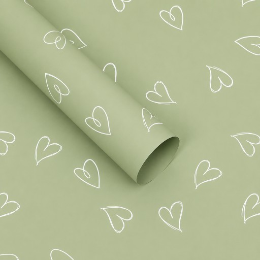 Papel coreano corazón verde