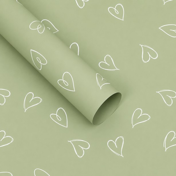 Papel coreano corazón verde