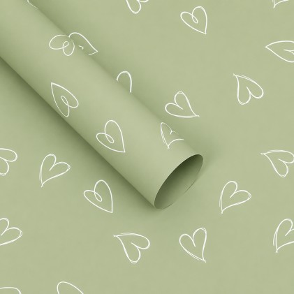 Papel coreano corazón verde