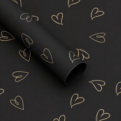 Papel coreano corazón negro