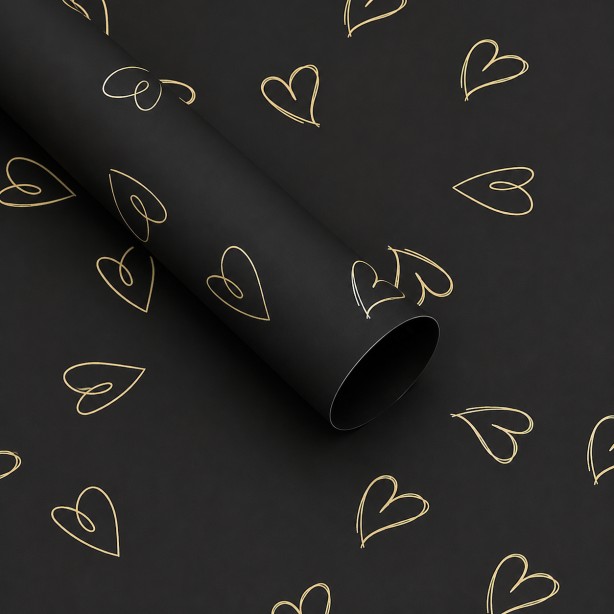 Papel coreano corazón negro