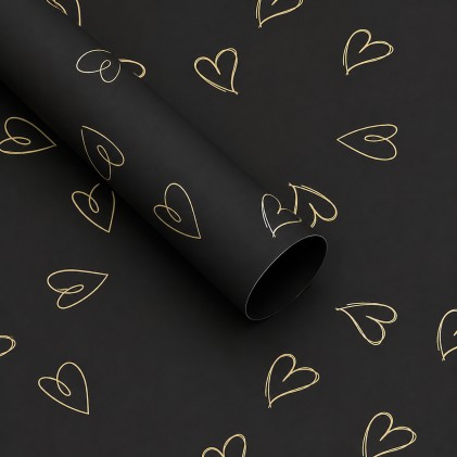 Papel coreano corazón negro