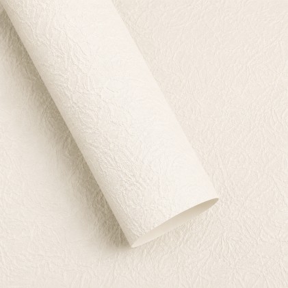 Papel coreano texturizado corrugado blanco crema