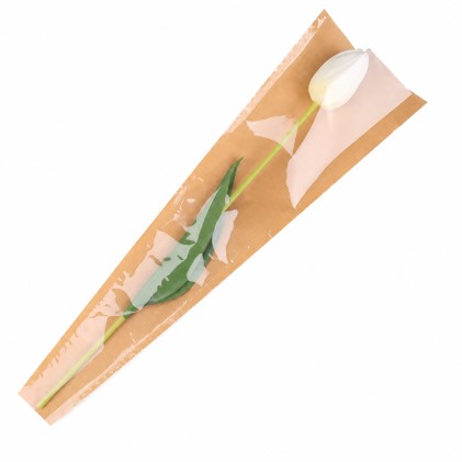Funda plástica flor caqui kraft