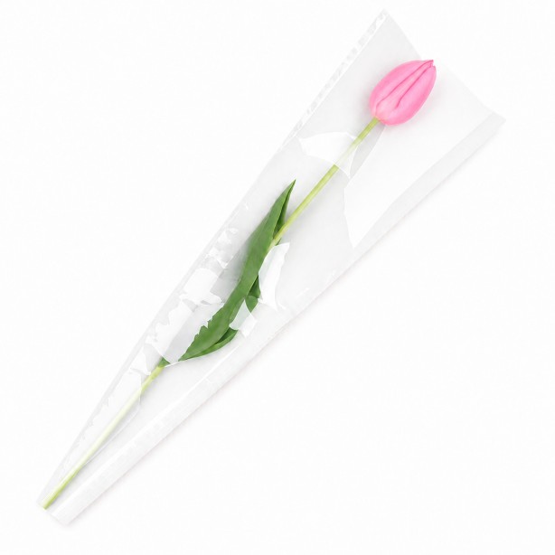 Funda plástica flor blanco