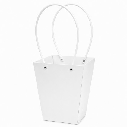 Cartera de regalo vertical para flores blanco