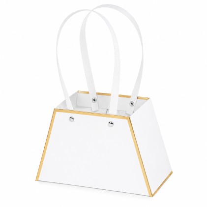Cartera de regalo horizontal para flores blanco