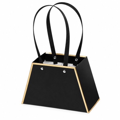 Cartera de regalo horizontal para flores negro