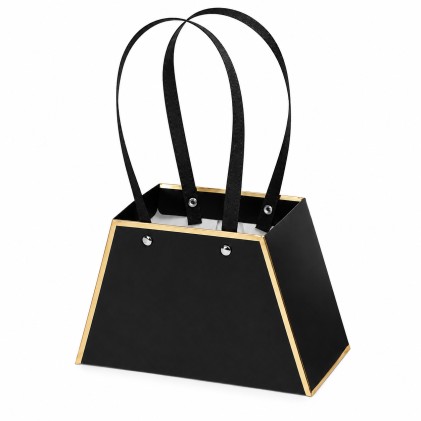 Cartera de regalo horizontal para flores negro