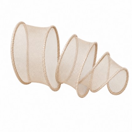 Cinta organza beige